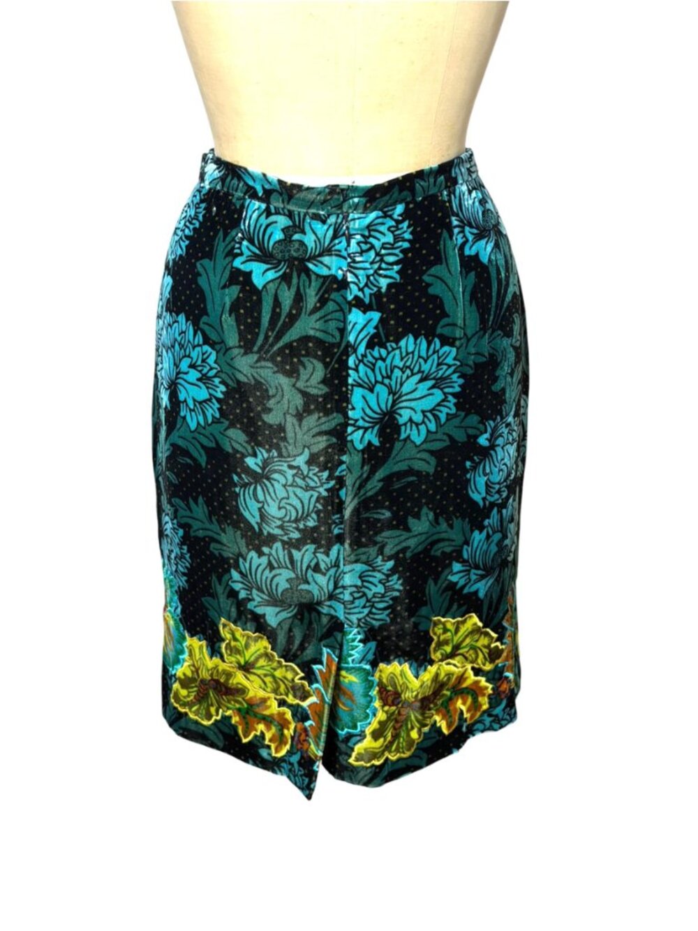 Y2K floral velvet skirt with embroidery by Etcetera Size 8 - Picture 3 of 8